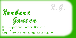 norbert ganter business card